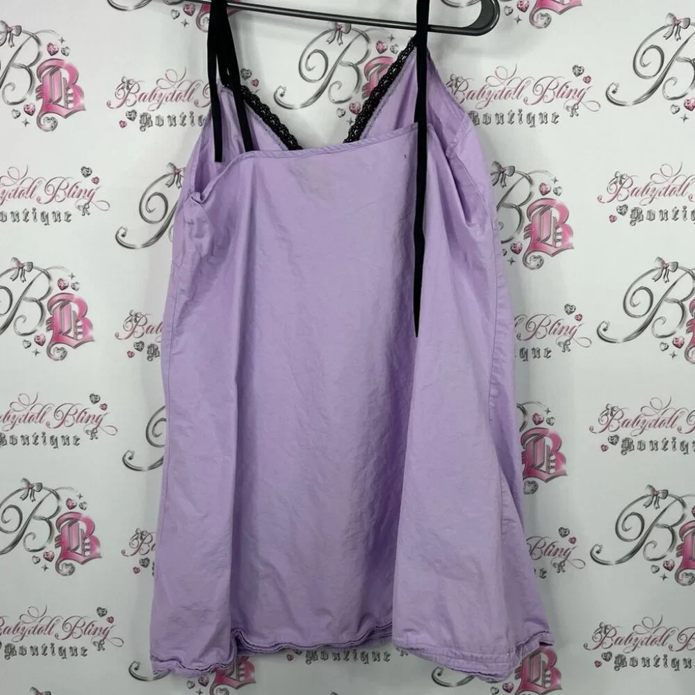 Dress lace detail purple lilac nighty Lavender Lace Trim Nightgown